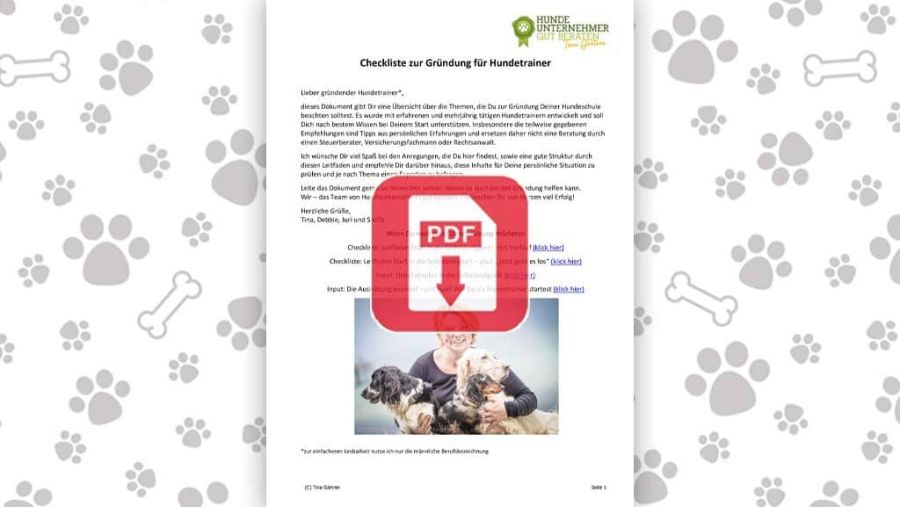 Download: Checkliste zur Gründung für Hundetrainer